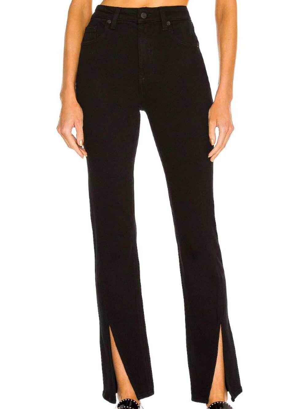 Pistola Teagan Black High Rise Vented Slit Hem Jeans Size 29